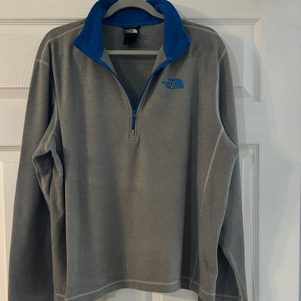 The North Face Gray and Blue Light Fleece Zip Up